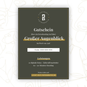 Gutschein Fotopaket "Großer Augenblick"