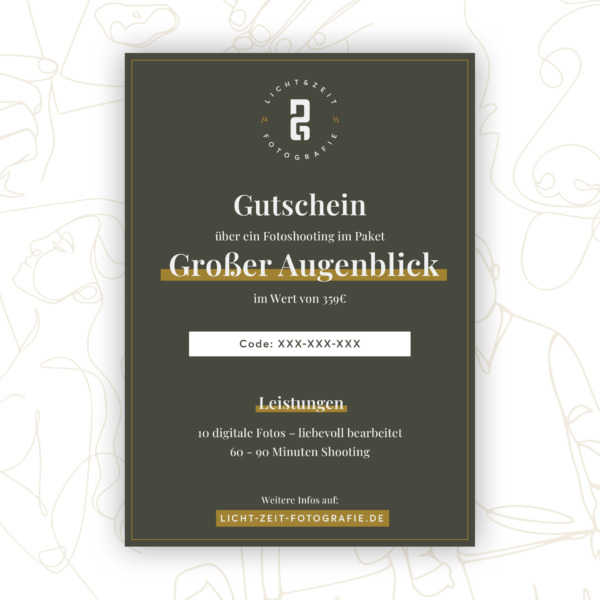 Gutschein Fotopaket "Großer Augenblick"