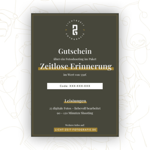 Gutschein Fotopaket "Zeitlose Erinnerung"