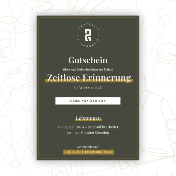 Gutschein Fotopaket "Zeitlose Erinnerung"