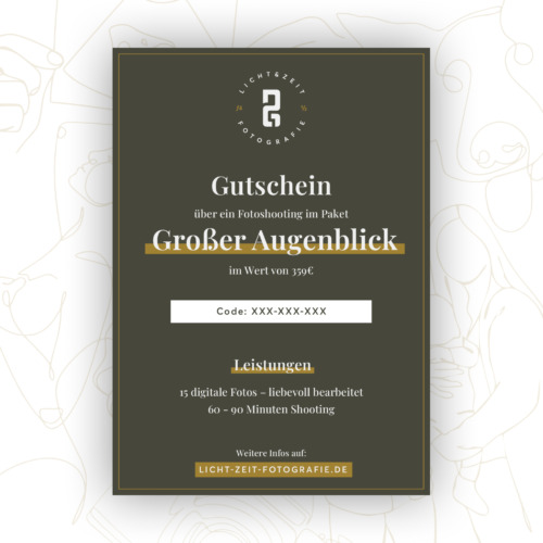 Gutschein Fotopaket "Großer Augenblick"
