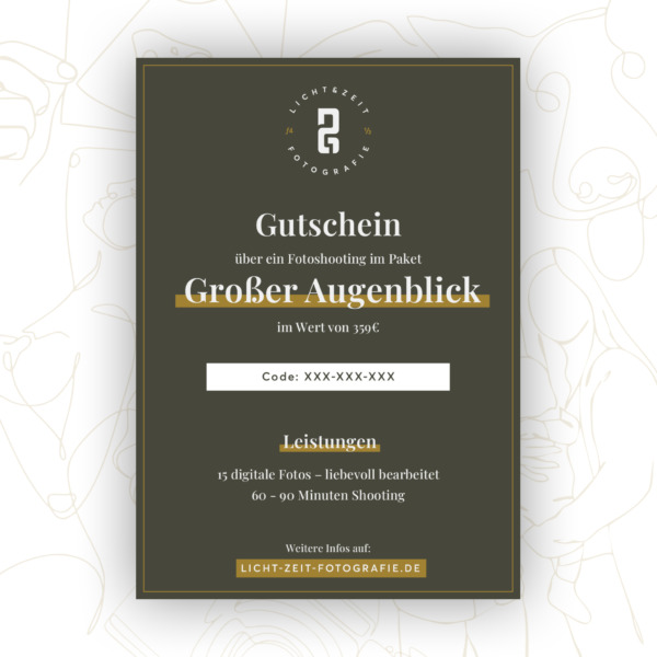 Gutschein Fotopaket "Großer Augenblick"